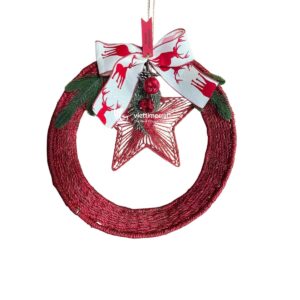 Seagrass Christmas Wreath, Handmade Holiday Door and Home Decoration Wholesale from Vietnam