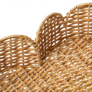Heart scalloped rattan tray I Viettimecraft