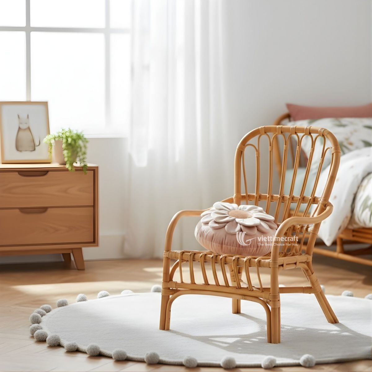 Handmade Rattan Chair – Natural Rattan Dining Chair | Viettimecraft