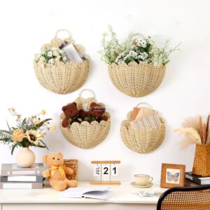 Scalloped Rattan Basket Hanging I Viettimecraft