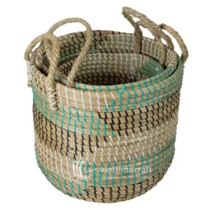 Seagrass Basket Set with Plastic Strings from Viettimecraft
