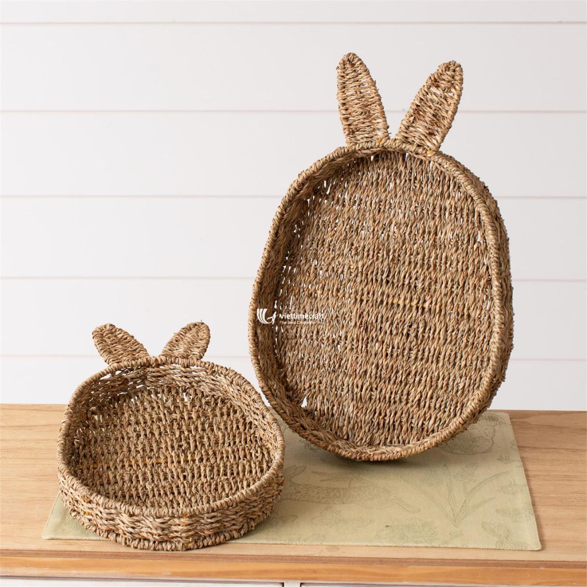 Bunny-Shaped Seagrass Tray, Natural Seagrass Serving Tray | Manufacturer Vietnam - C00791 - Image 4