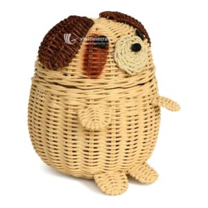 Dog-shaped Rattan Storage Basket I Viettimecraft - M0807