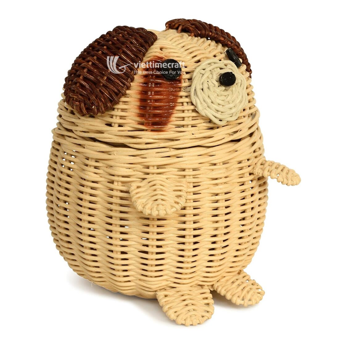 Dog-shaped Rattan Storage Basket I Viettimecraft - M0807