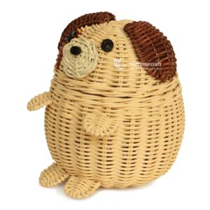 Dog-shaped Rattan Storage Basket I Viettimecraft - M0807