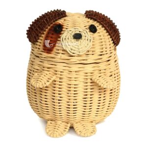 Dog-shaped Rattan Storage Basket I Viettimecraft - M0807