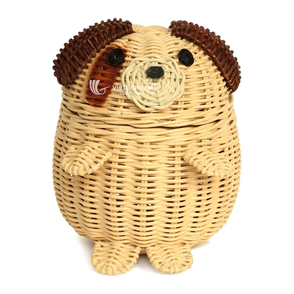 Dog-shaped Rattan Storage Basket I Viettimecraft - M0807