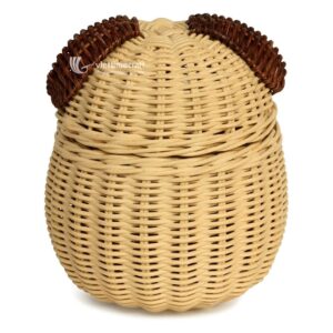 Dog-shaped Rattan Storage Basket I Viettimecraft - M0807