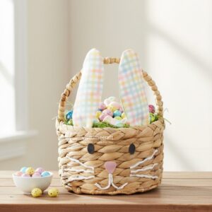 Bunny Easter Basket Water Hyacinth I Viettimecraft - B00535
