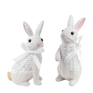 Easter Bunny Rattan Decor Figure l Viettimecraft - M0801