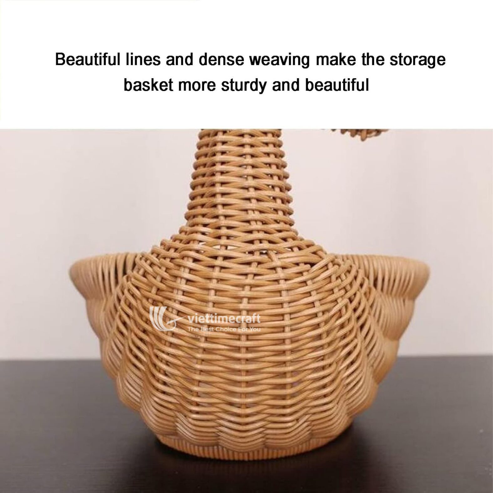 Whimsical Handwoven Chicken Shaped Rattan Fruit Basket – M0798 I Viettimecraft
