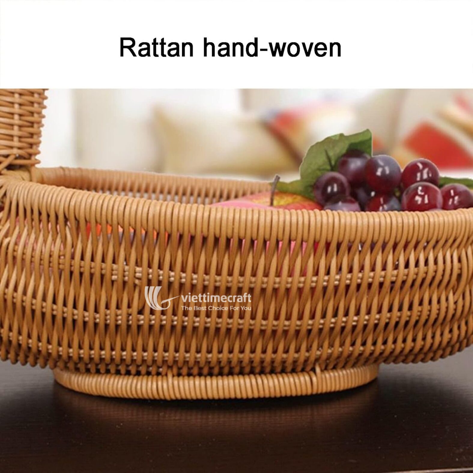Whimsical Handwoven Chicken Shaped Rattan Fruit Basket – M0798 I Viettimecraft