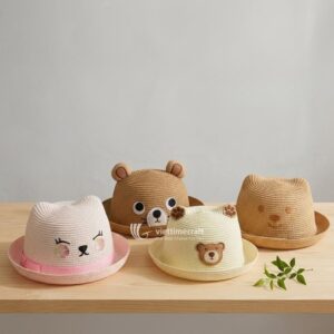 Adorable Straw Sun Hat for Kids - C00794 I Viettimecraft
