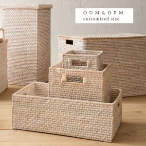 Set rattan woven basket, laundry basket for home decoration wholesale