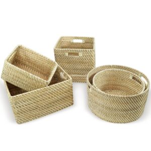 Set rattan woven basket, laundry basket for home decoration wholesale