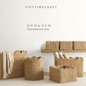 Woven Rattan Storage Basket, Woven Basket For Home Decoration Viettimecraft Wholesale Handicraft