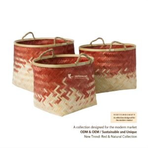 Bamboo Basket Set For Christmas Decor Viettimecraft Wholesale