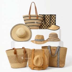 SET woven straw hat and bag Viettimecraft Wholesale