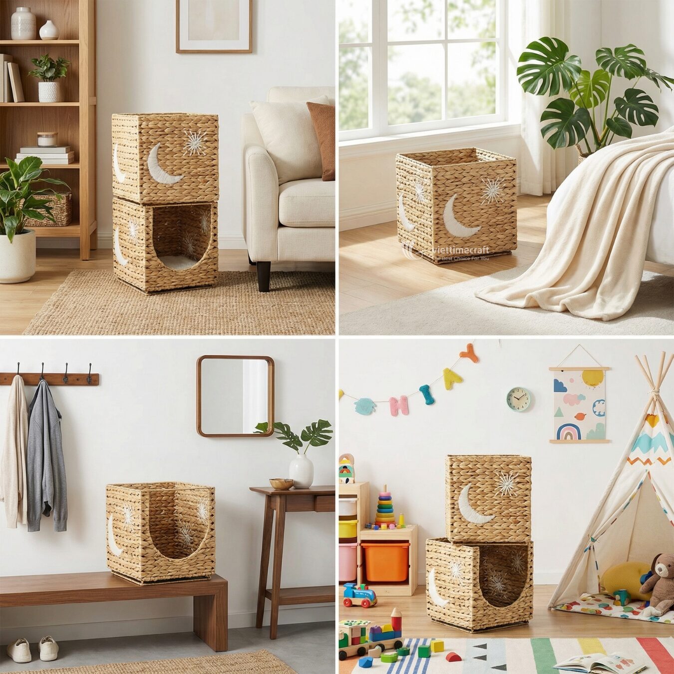 Water Hyacinth Storage Cube - B00537 I Viettimecraft