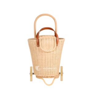 Rattan Luggage Basket with Wheels - M0787 I Viettimecraft