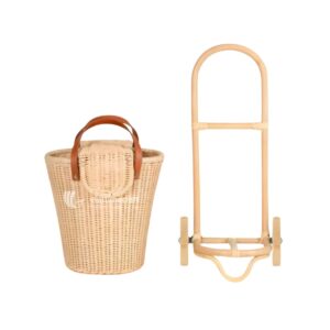 Rattan Luggage Basket with Wheels - M0787 I Viettimecraft