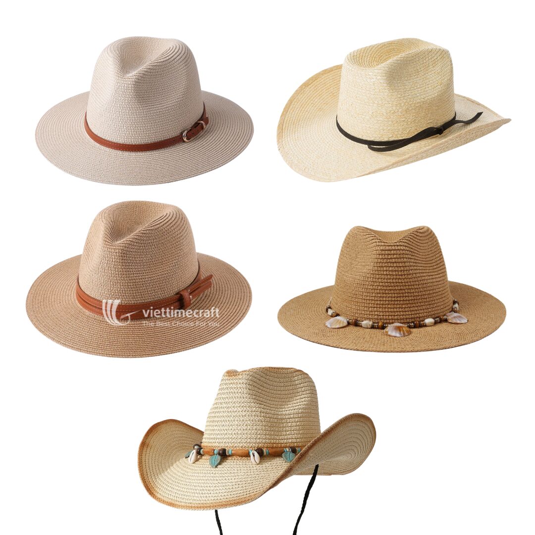 Straw Cowboy Hat for Sunny Days - GI00060 I Viettimecraft