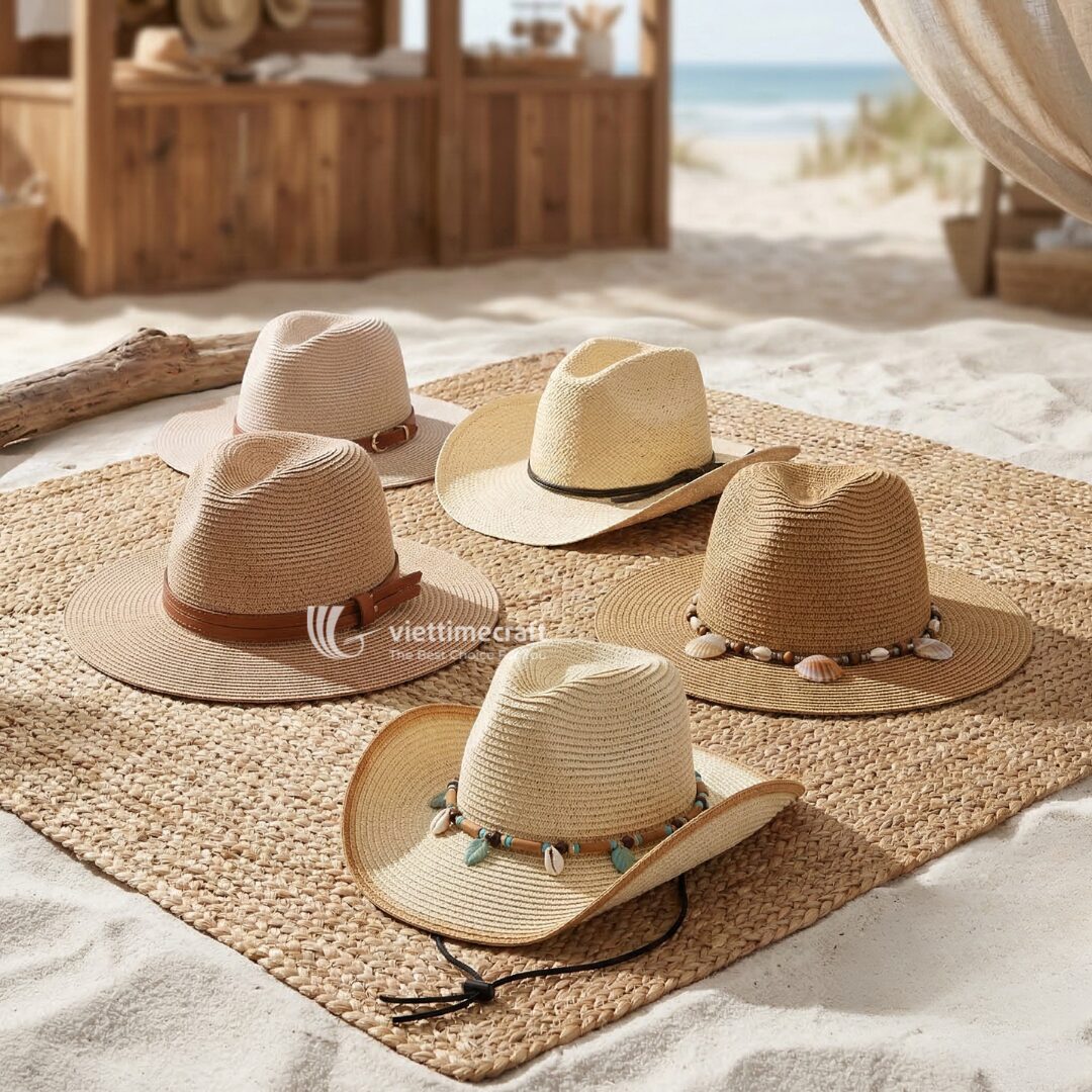 Straw Cowboy Hat for Sunny Days - GI00060 I Viettimecraft