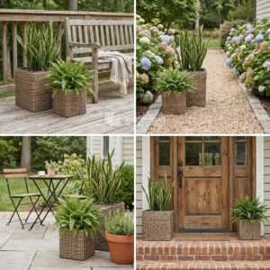 Outdoor Faux Rattan Planter Wholesale Viettimecraft Manufacturer