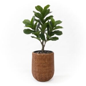 Premium PE rattan planter with woven finish and durable steel frame
