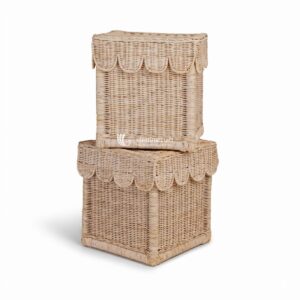 Scalloped Rattan Basket, Sophisticated Design from Leading Vietnam Manufacturer