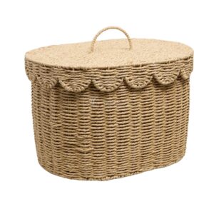 Straw Laundry Basket With Lid, Sea Vibe Wholesale From Vietnam