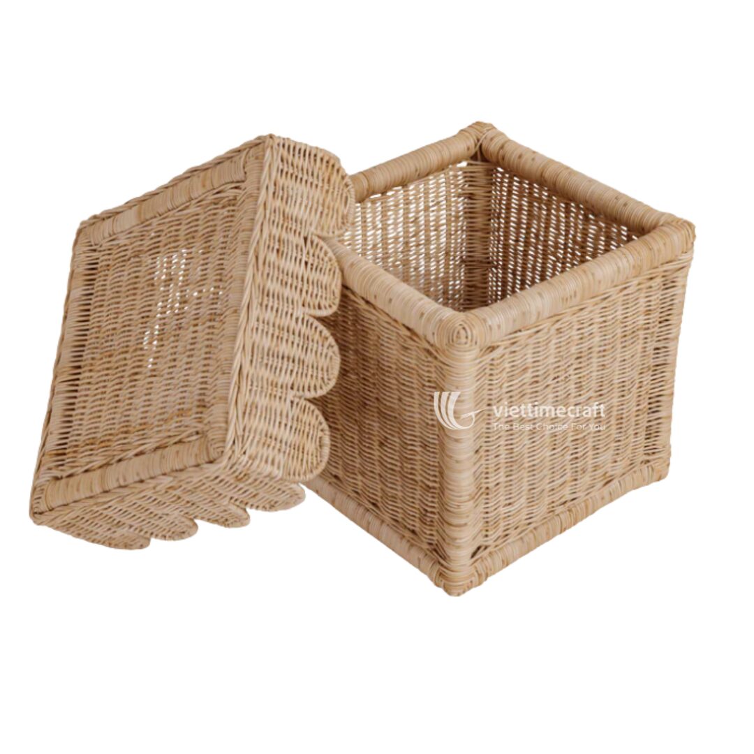 Scalloped Rattan Basket, Sophisticated Design from Leading Vietnam Manufacturer