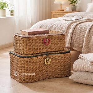 Scalloped Rattan Basket, Sophisticated Design from Leading Vietnam Manufacturer