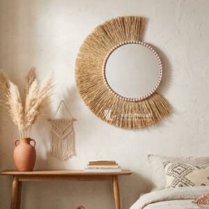 Wicker Mirror I Viettimecraft