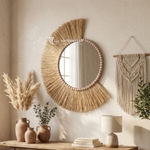 Wicker Mirror I Viettimecraft