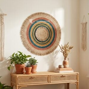 Round Wicker Wall Decor I Viettimecraft