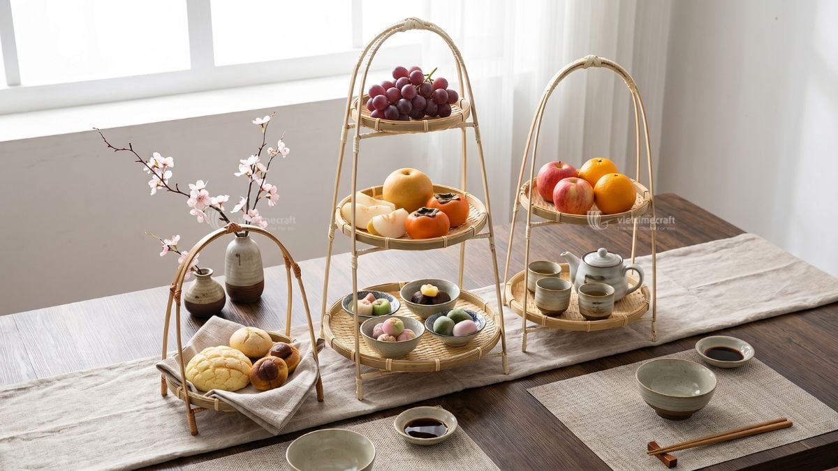 Vietnam manufacturer supplying bamboo trays for commercial use