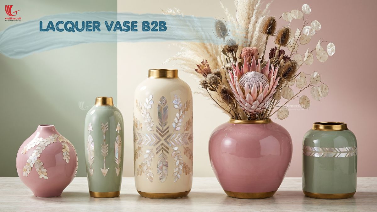 Lacquer vase crafted by experienced Vietnam manufacturer