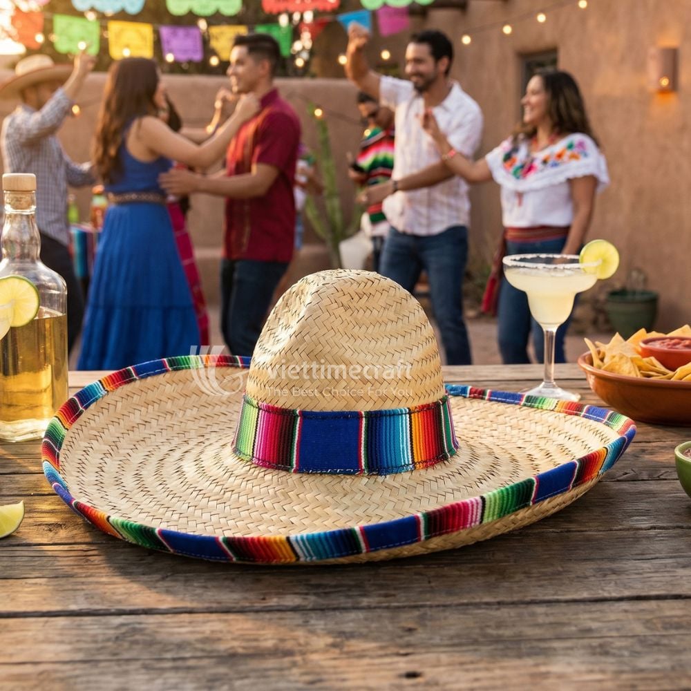 Mexican Hat Colorful Straw Sombrero