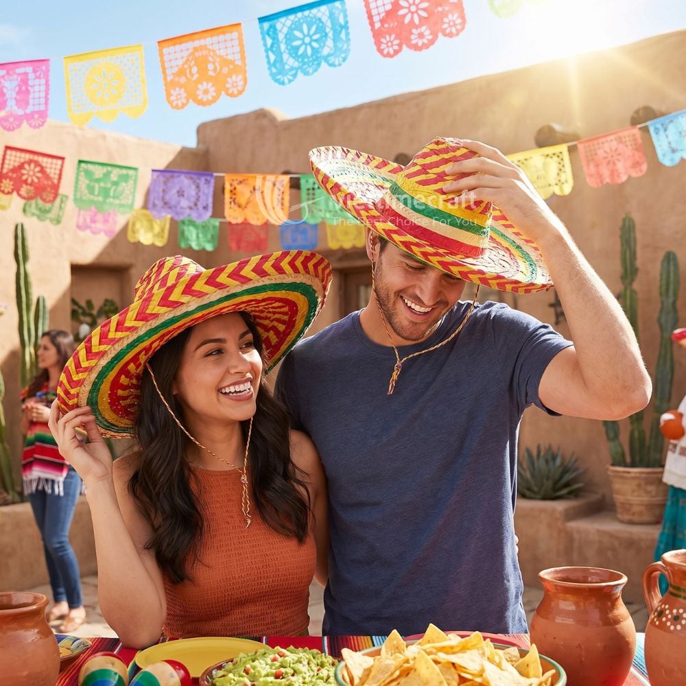 Mexican Hat Colorful Straw Sombrero
