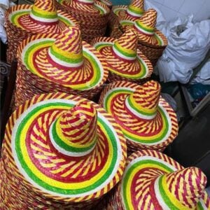 Colorful Mexican style straw sombrero hats wholesale from Vietnam manufacturer