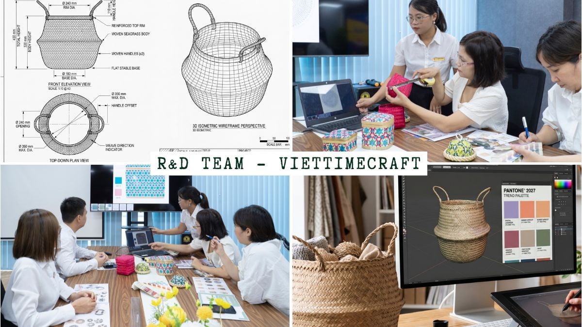 R&D Team Developing New Seagrass Belly Basket Designs