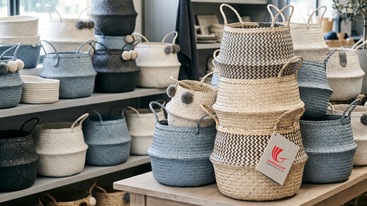 Viettimecraft factory specializing in handmade seagrass baskets
