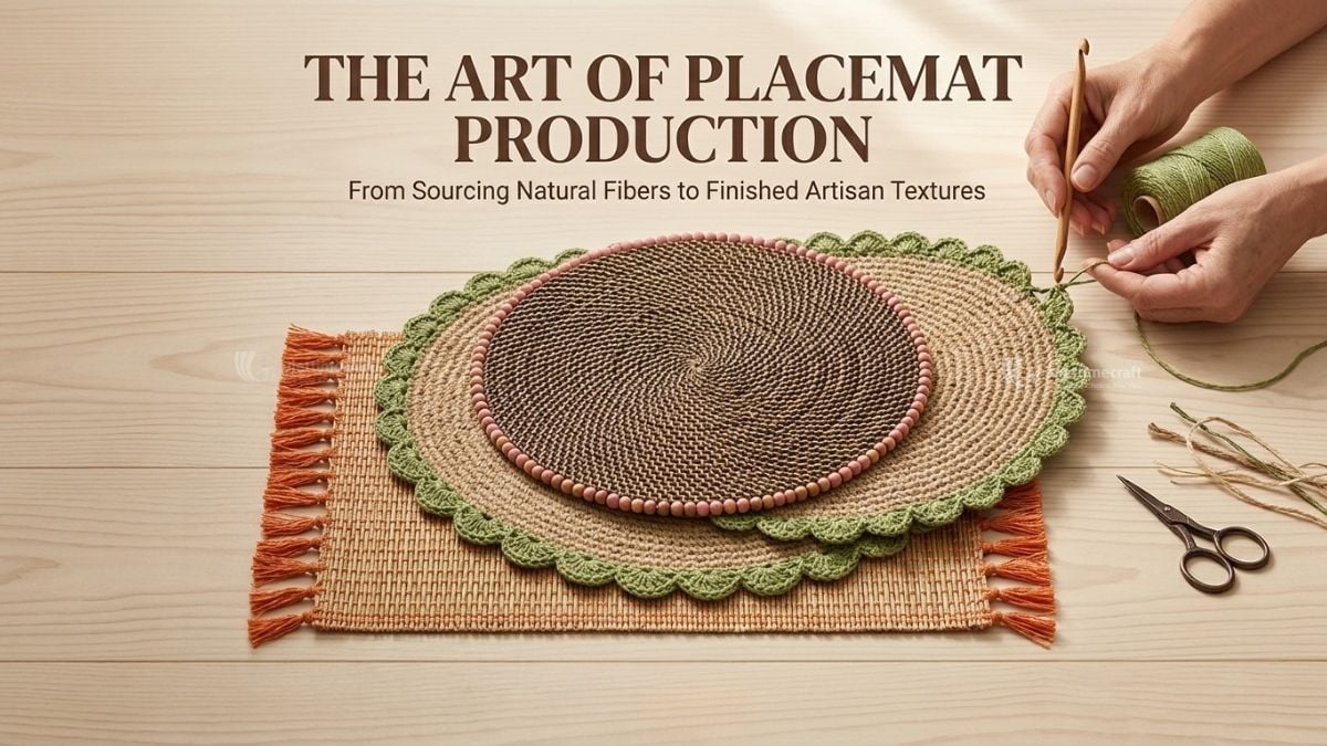 Sustainable handmade woven placemats made from natural fibers
