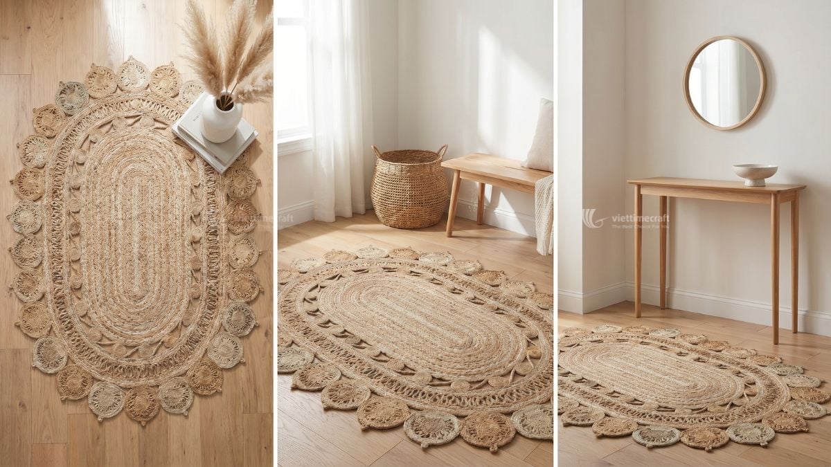 Natural seagrass rug featuring timeless woven textures