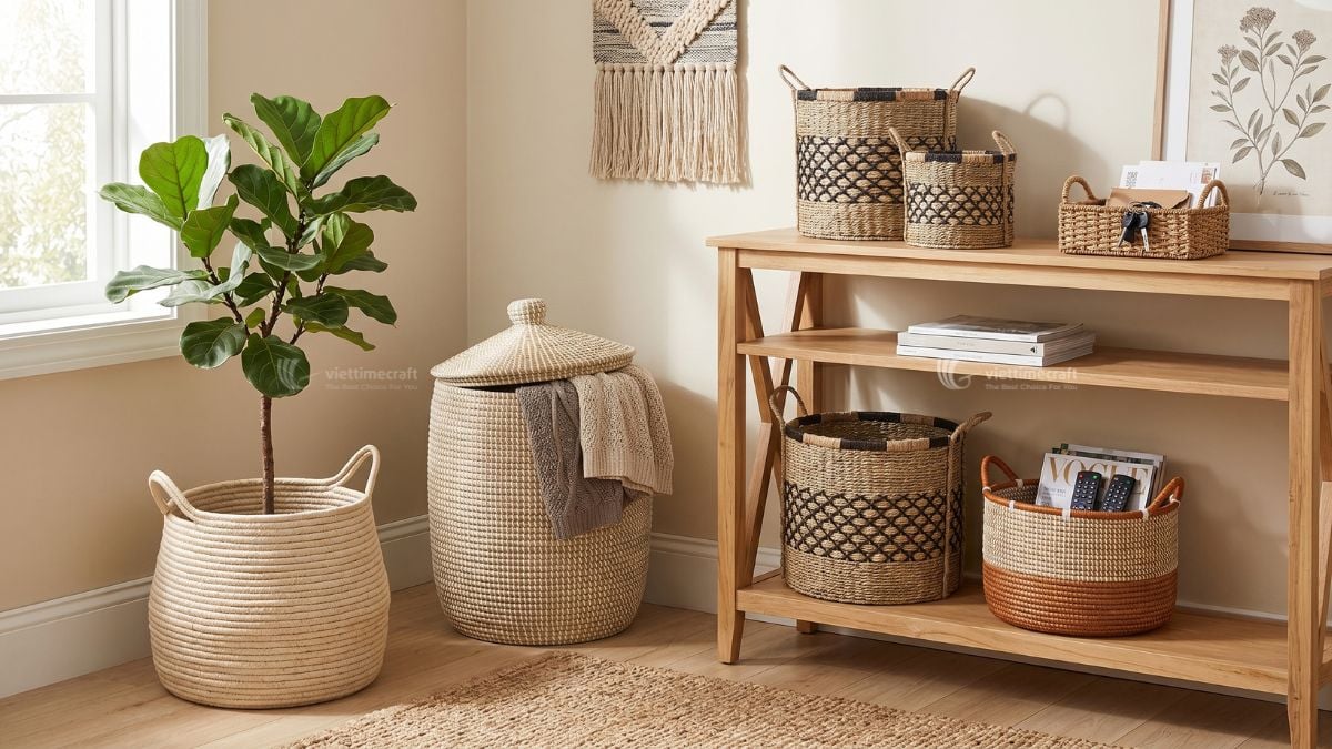 Vietnam Manufacturer Creating Durable Handwoven Seagrass Baskets