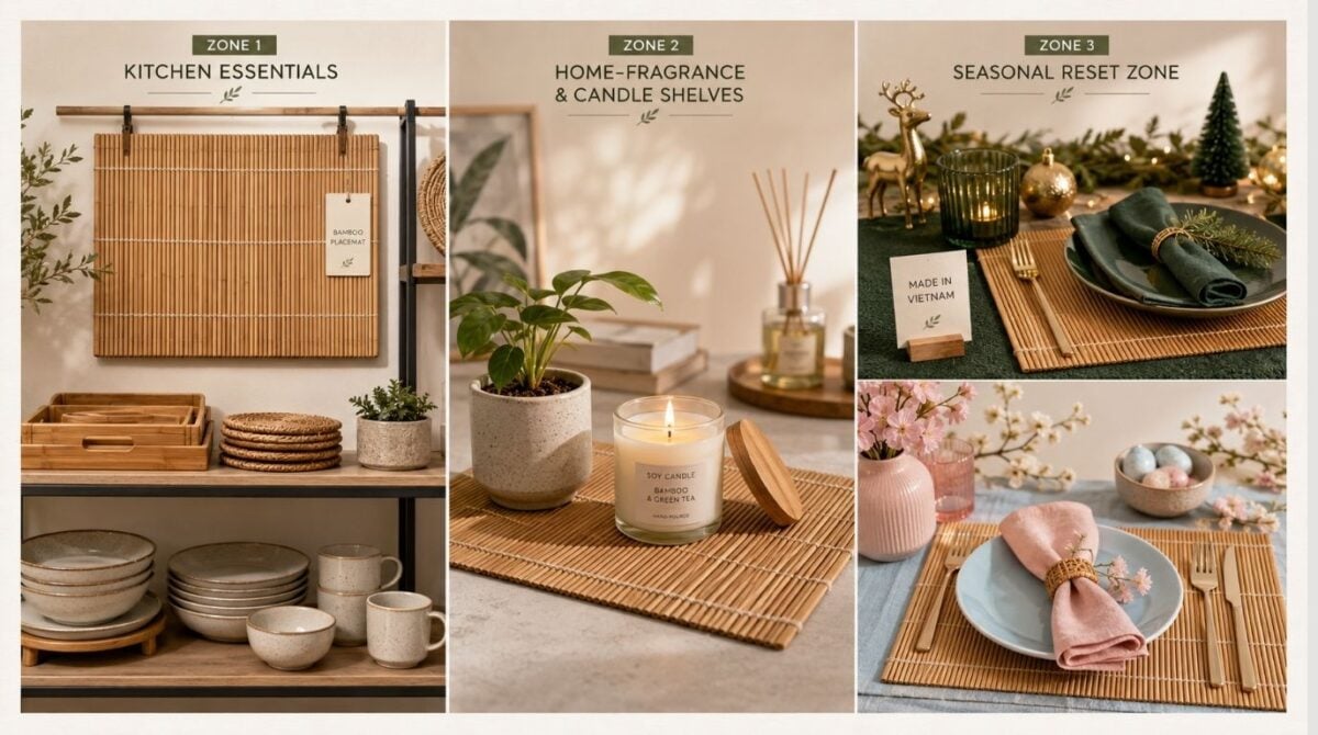 Pair Bamboo Placemats with Complementary Products