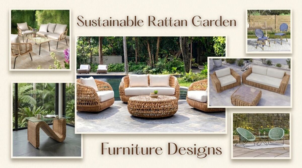 Sustainable rattan garden furniture designs