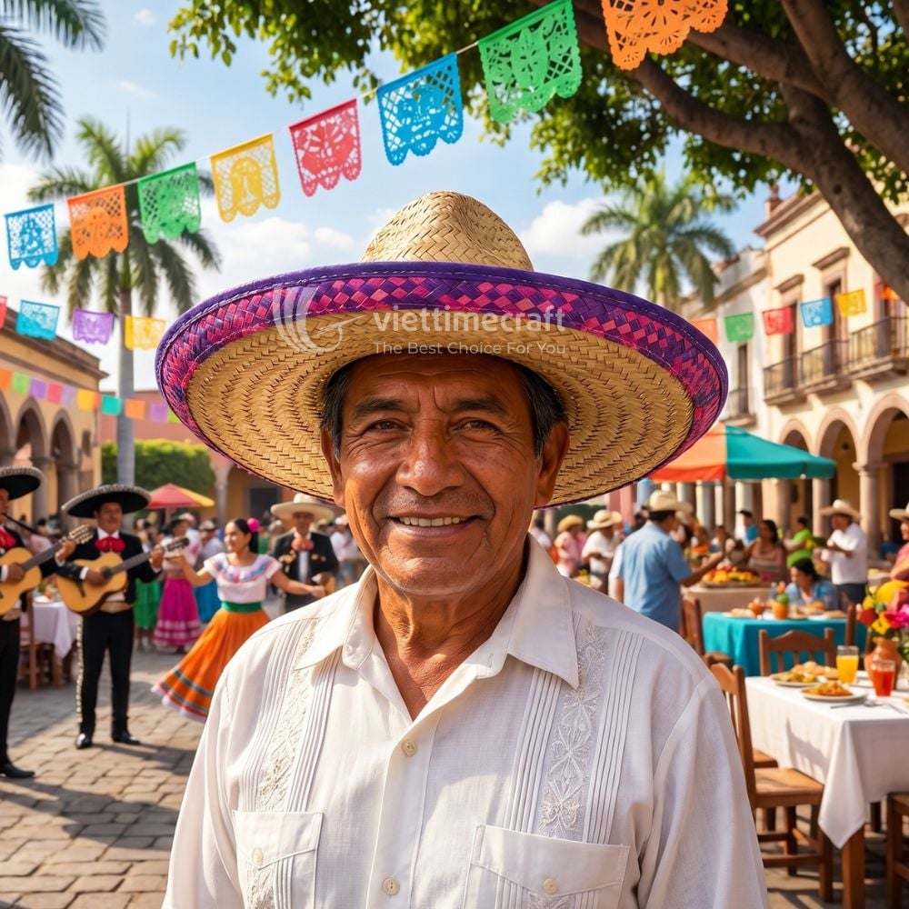 Vibrant Mexican Hat I Viettimecraft