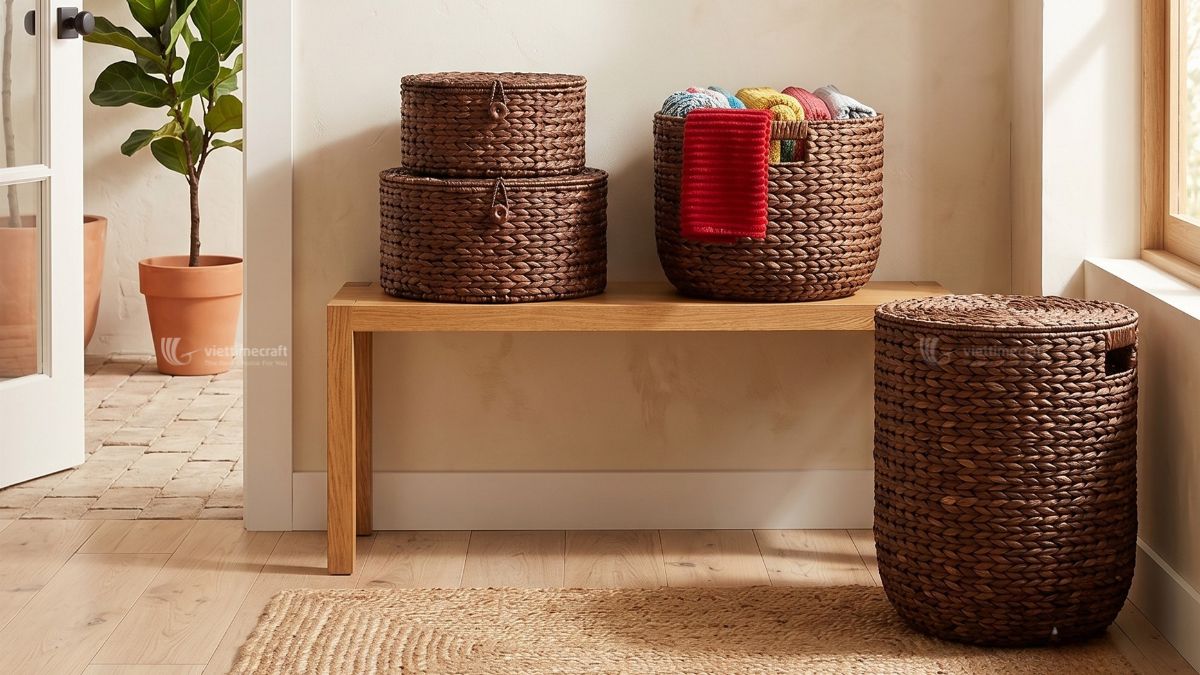 Water Hyacinth Storage Basket Wholesale